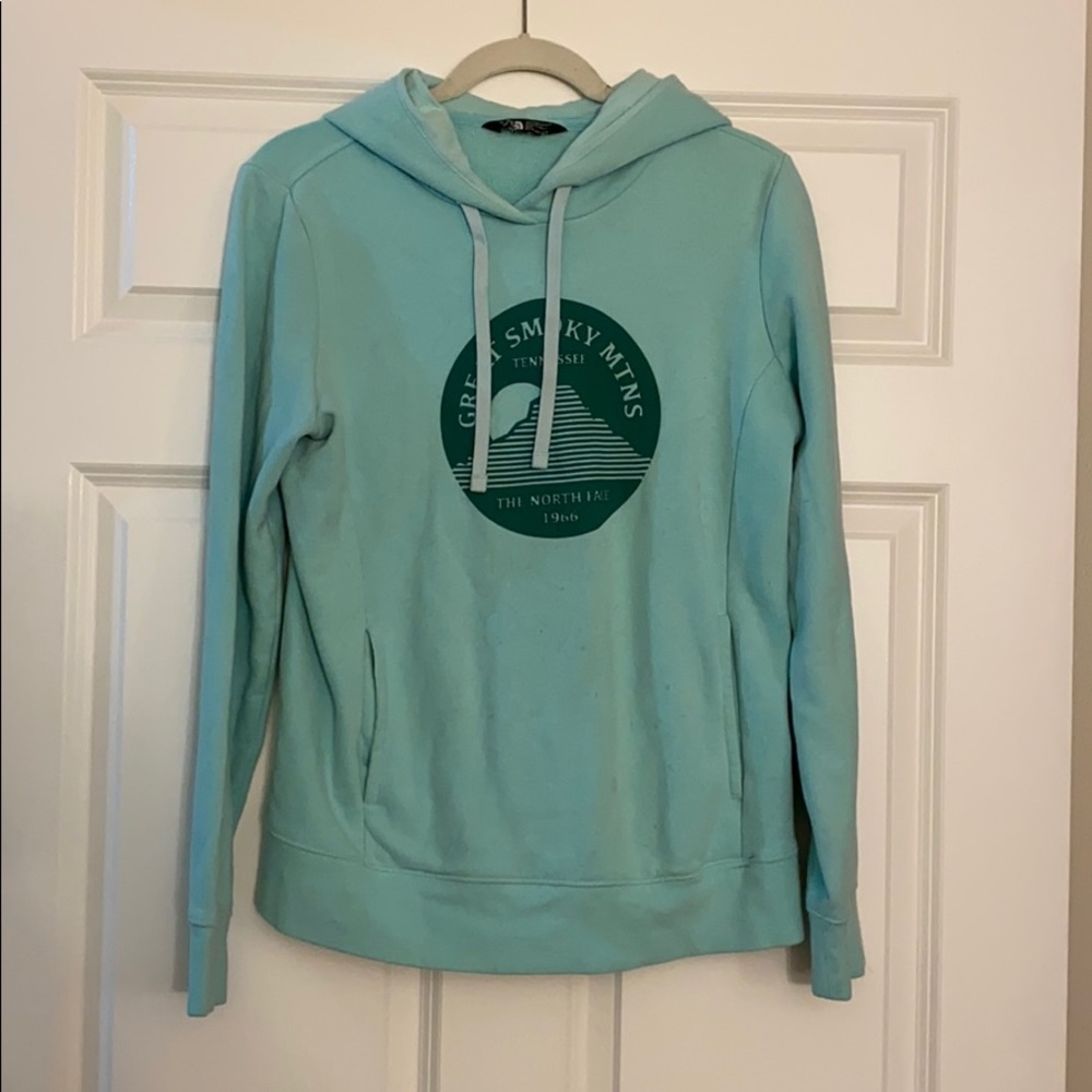 The North Face teal women’s hoodie